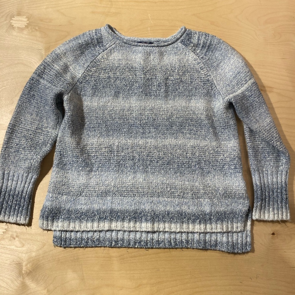 Chaps Blue and White Textured Sweater Large (OG)